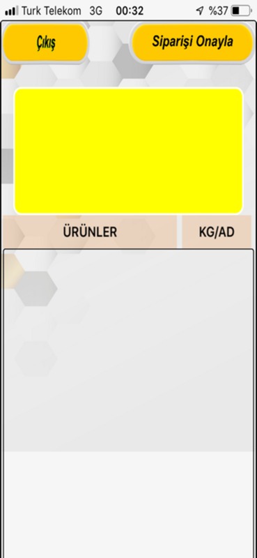 Taleks uygulaması sipariş onayı ekranı
